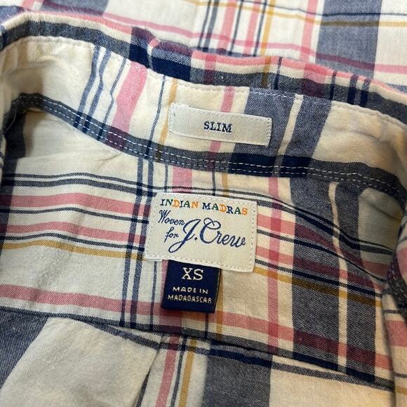 J. Crew Slim Fit Indian Madras Plaid sz XS - Picture 3 of 6